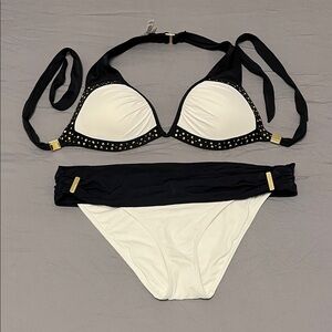 Victoria's Secret Black, White & Gold Bikini